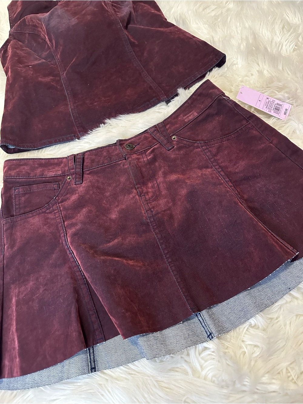 NWT wild fable Burgundy Two-Piece Skirt (4) & Top (small) set - Picture 2 of 6